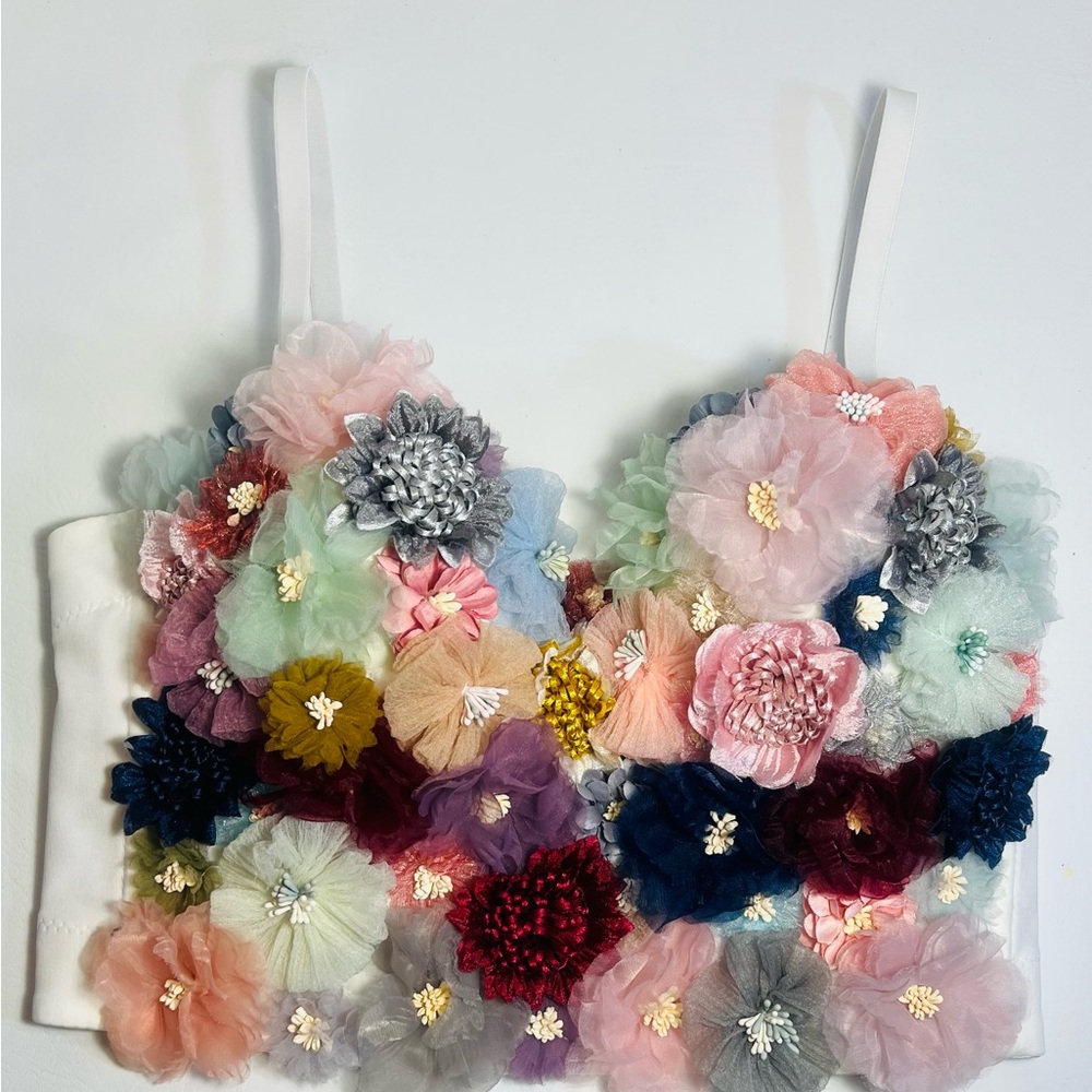 Floral Embellished Bustier